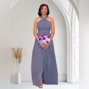 Bill Levkoff Charcoal A-Line Maxi Dress